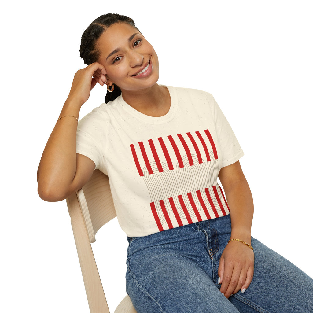 Minimalist Red Barcode T-Shirt