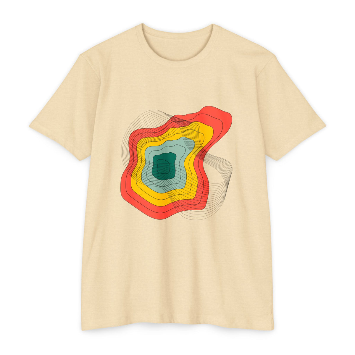 Abstract Topographic Lines T-Shirt