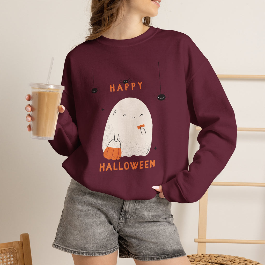 Cute Ghost Halloween Crewnec