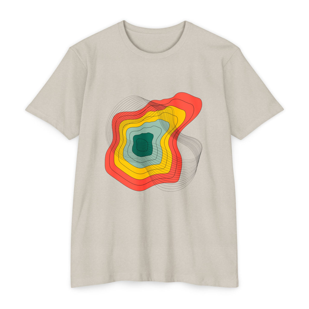 Abstract Topographic Lines T-Shirt