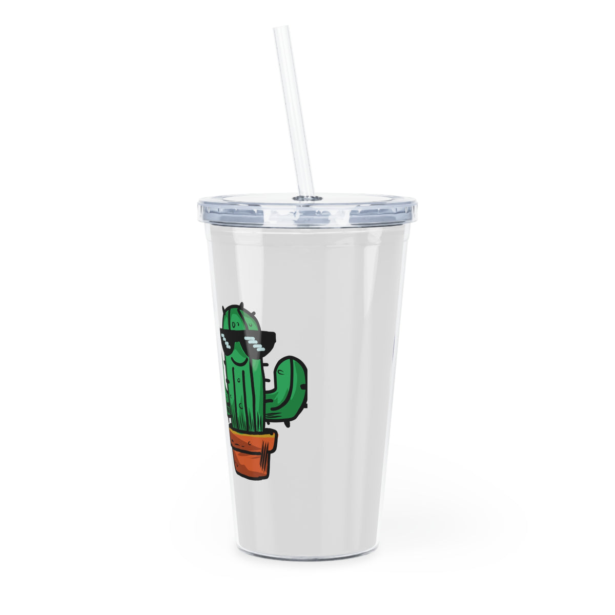 Plastic Tumbler with Straw