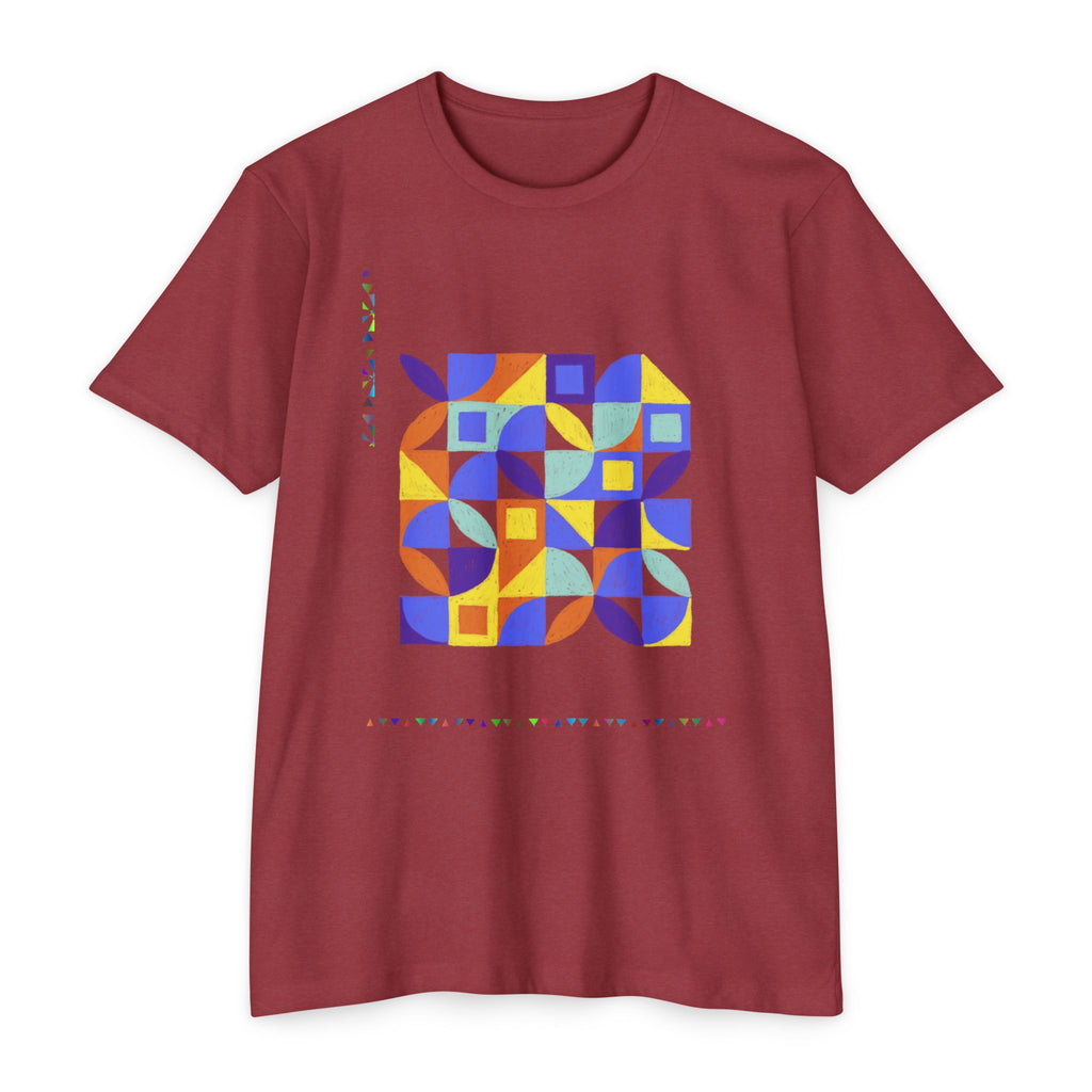 Retro Geometric Mosaic T-Shirt