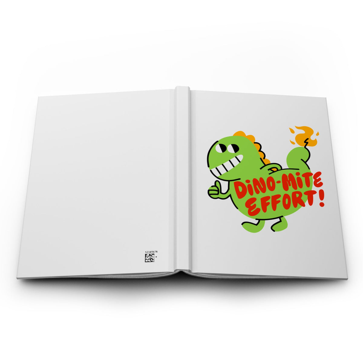 Hardcover Journal — "Dino-Mite Effort!" Cute Motivational Dinosaur Notebook