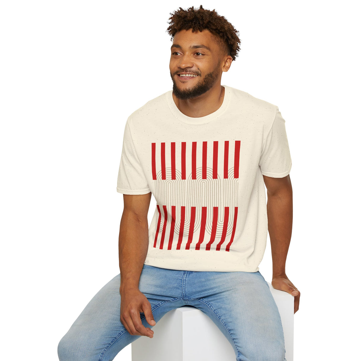 Minimalist Red Barcode T-Shirt