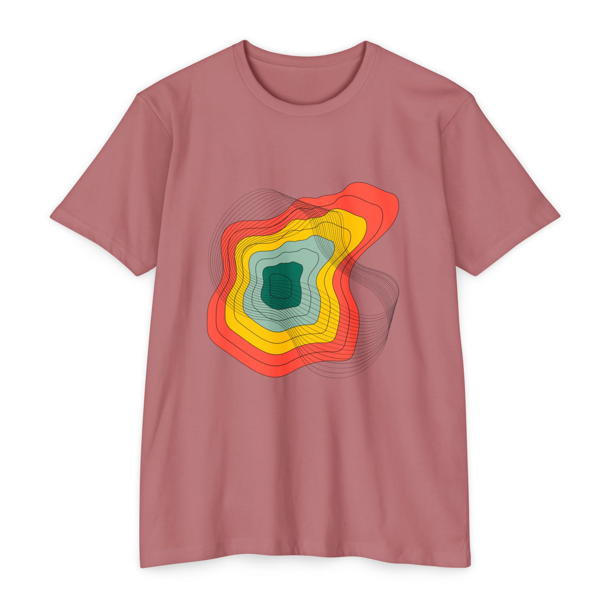 Abstract Topographic Lines T-Shirt