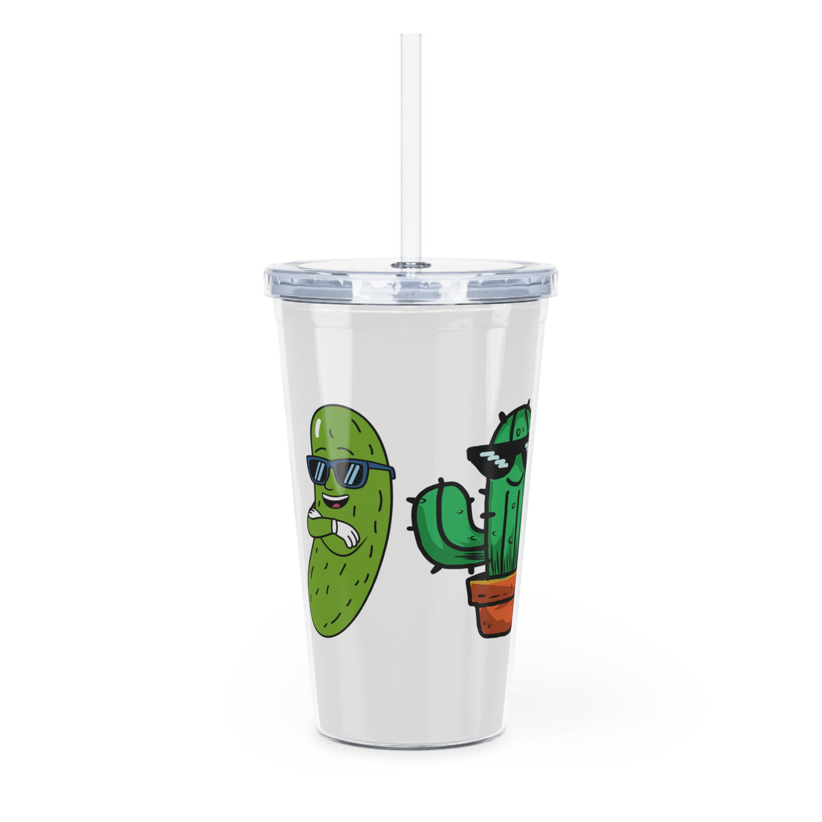 Plastic Tumbler with Straw
