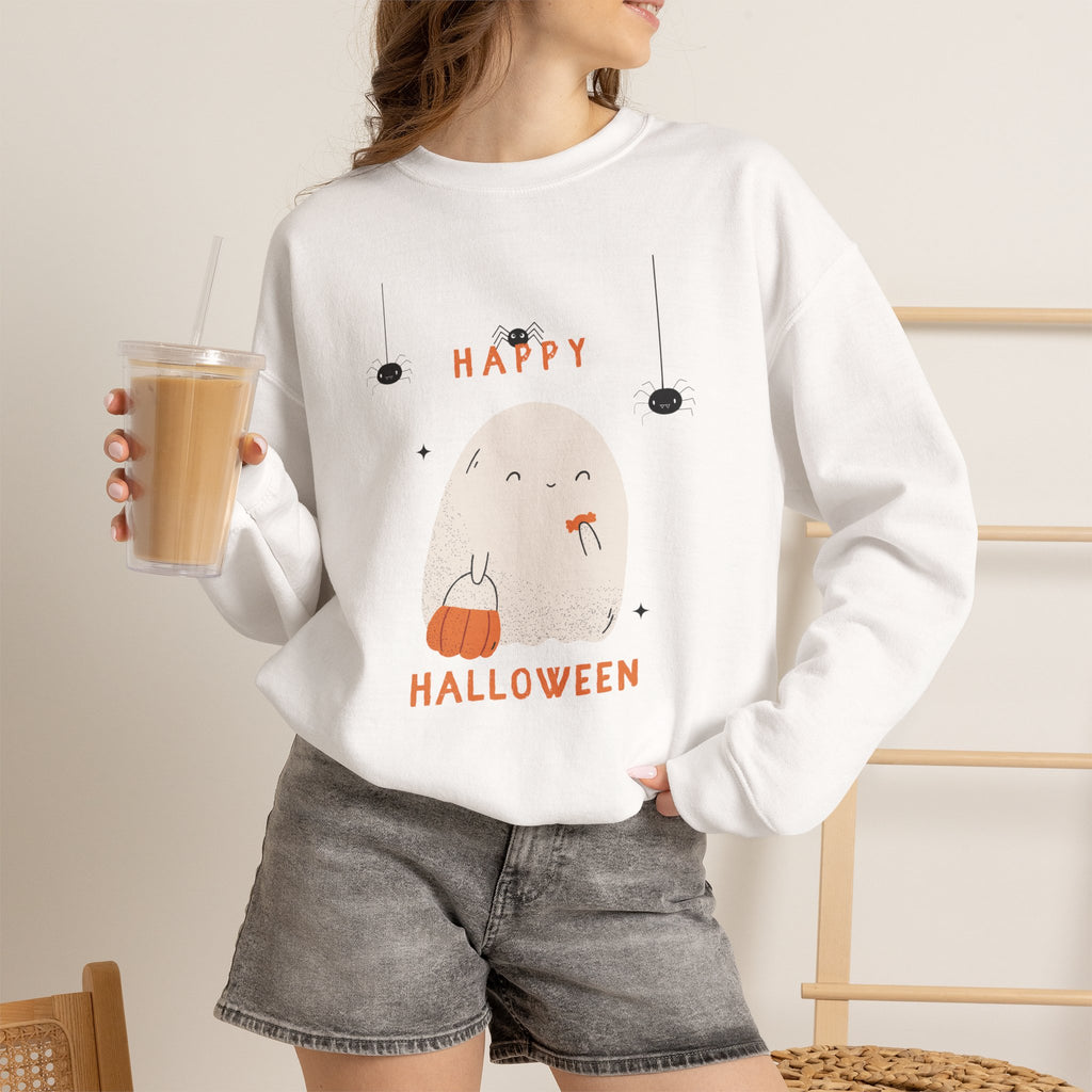Cute Ghost Halloween Crewnec