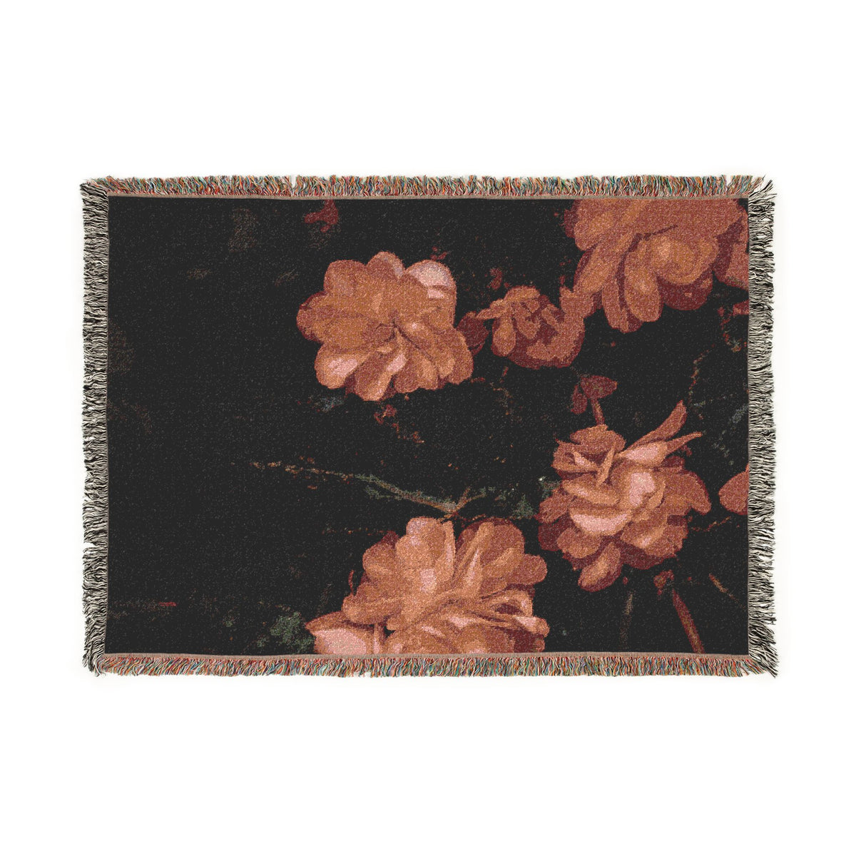 Vintage Floral Woven Blanket