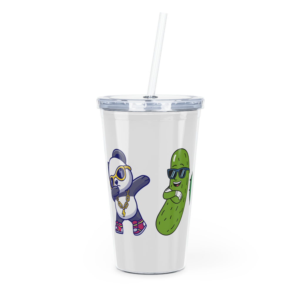 Plastic Tumbler with Straw