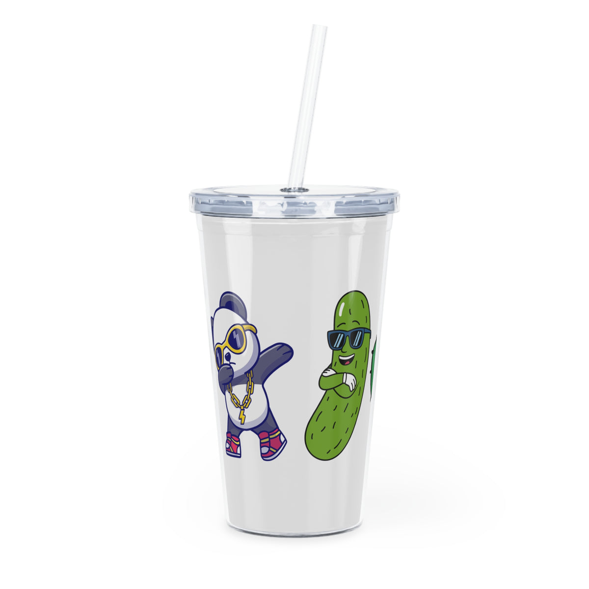 Plastic Tumbler with Straw