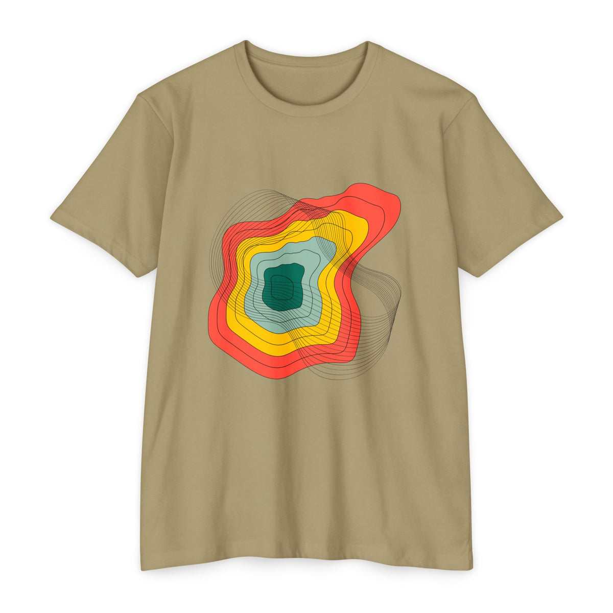 Abstract Topographic Lines T-Shirt
