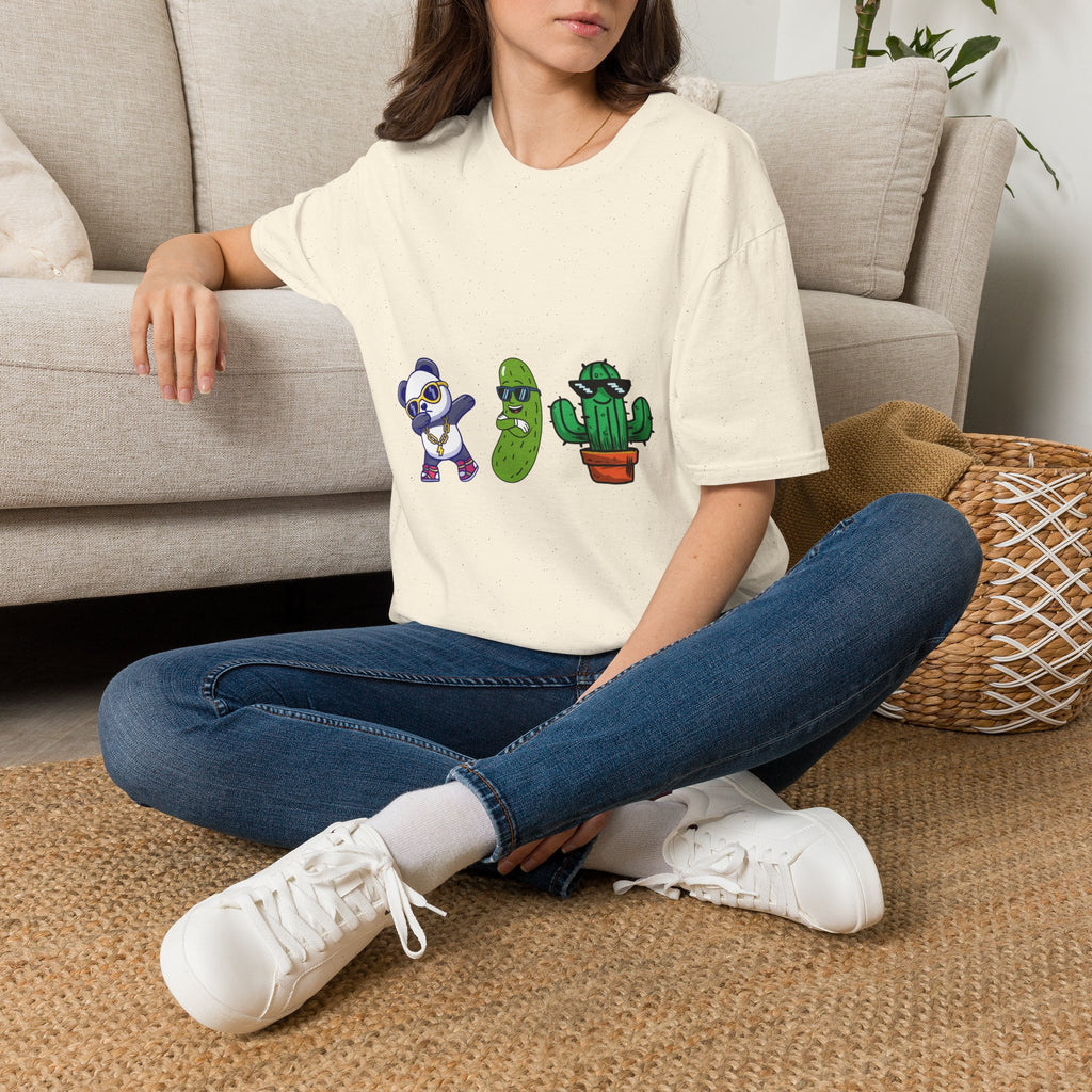 Panda, Pickle & Cactus Trio T-Shirt — Unisex Graphic Tee