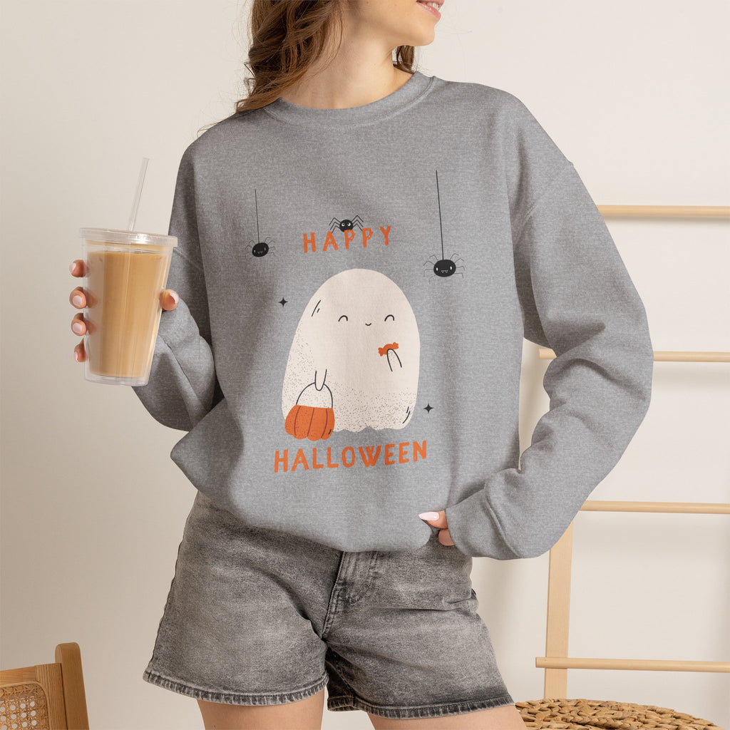 Cute Ghost Halloween Crewnec