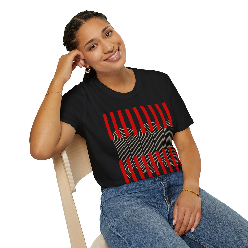 Minimalist Red Barcode T-Shirt