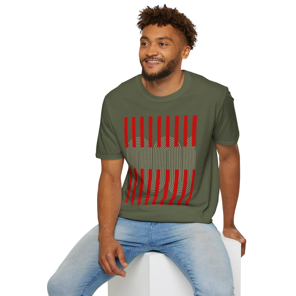 Minimalist Red Barcode T-Shirt
