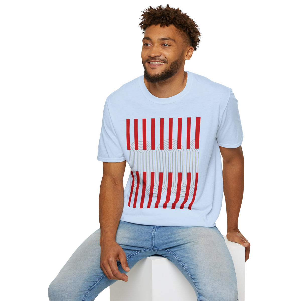 Minimalist Red Barcode T-Shirt