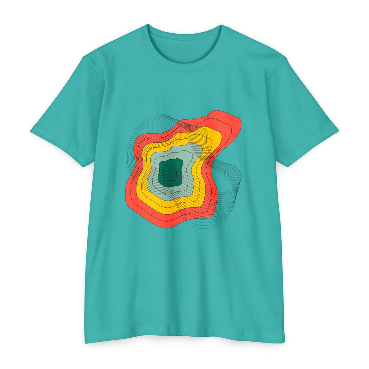 Abstract Topographic Lines T-Shirt