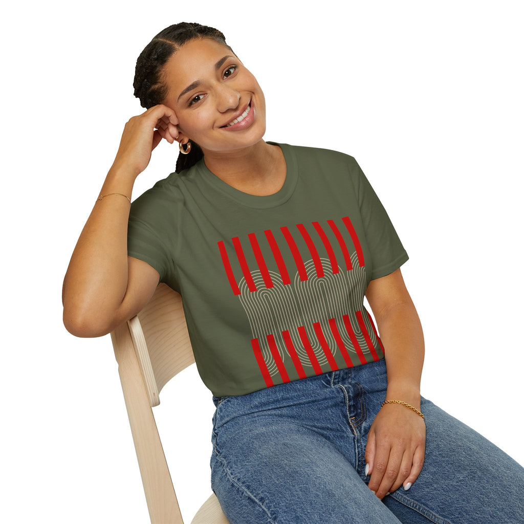 Minimalist Red Barcode T-Shirt