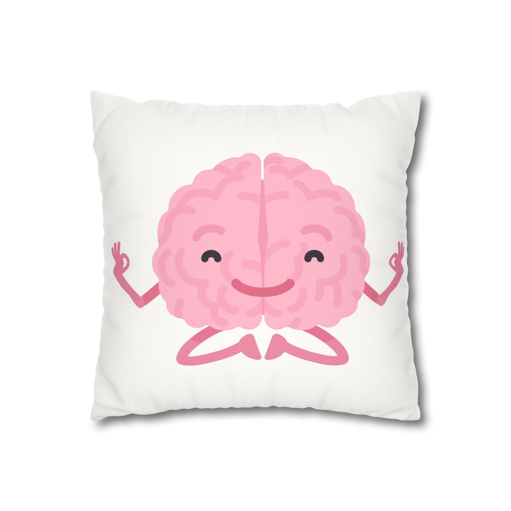 Crowned Brain Faux Suede Pillowcase