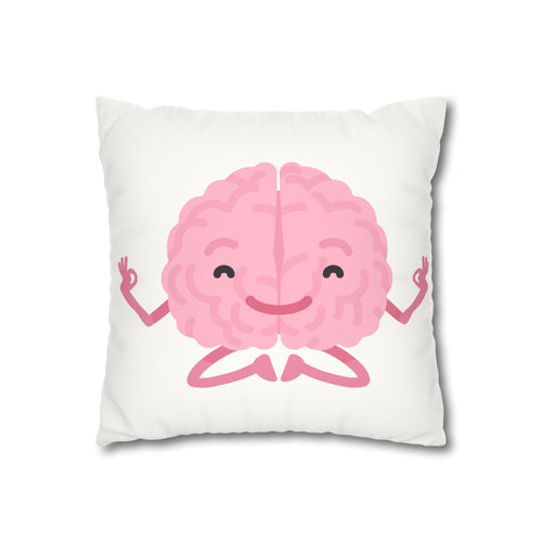 Crowned Brain Faux Suede Pillowcase