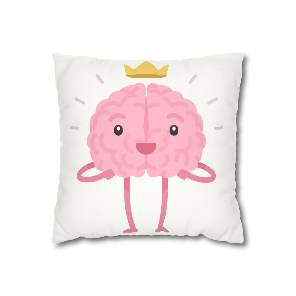 Crowned Brain Faux Suede Pillowcase