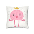 Crowned Brain Faux Suede Pillowcase