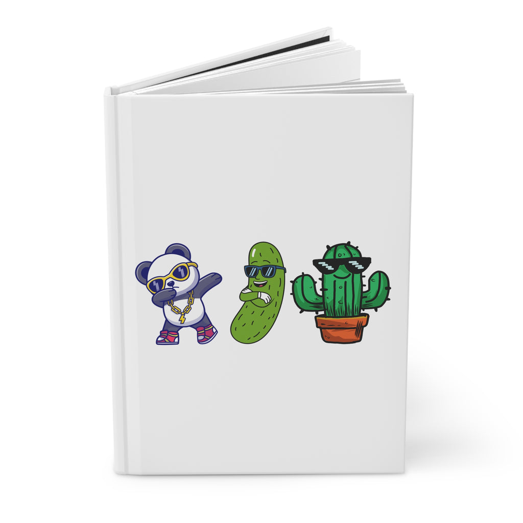 Trendy Panda, Pickle & Cactus Hardcover Journal