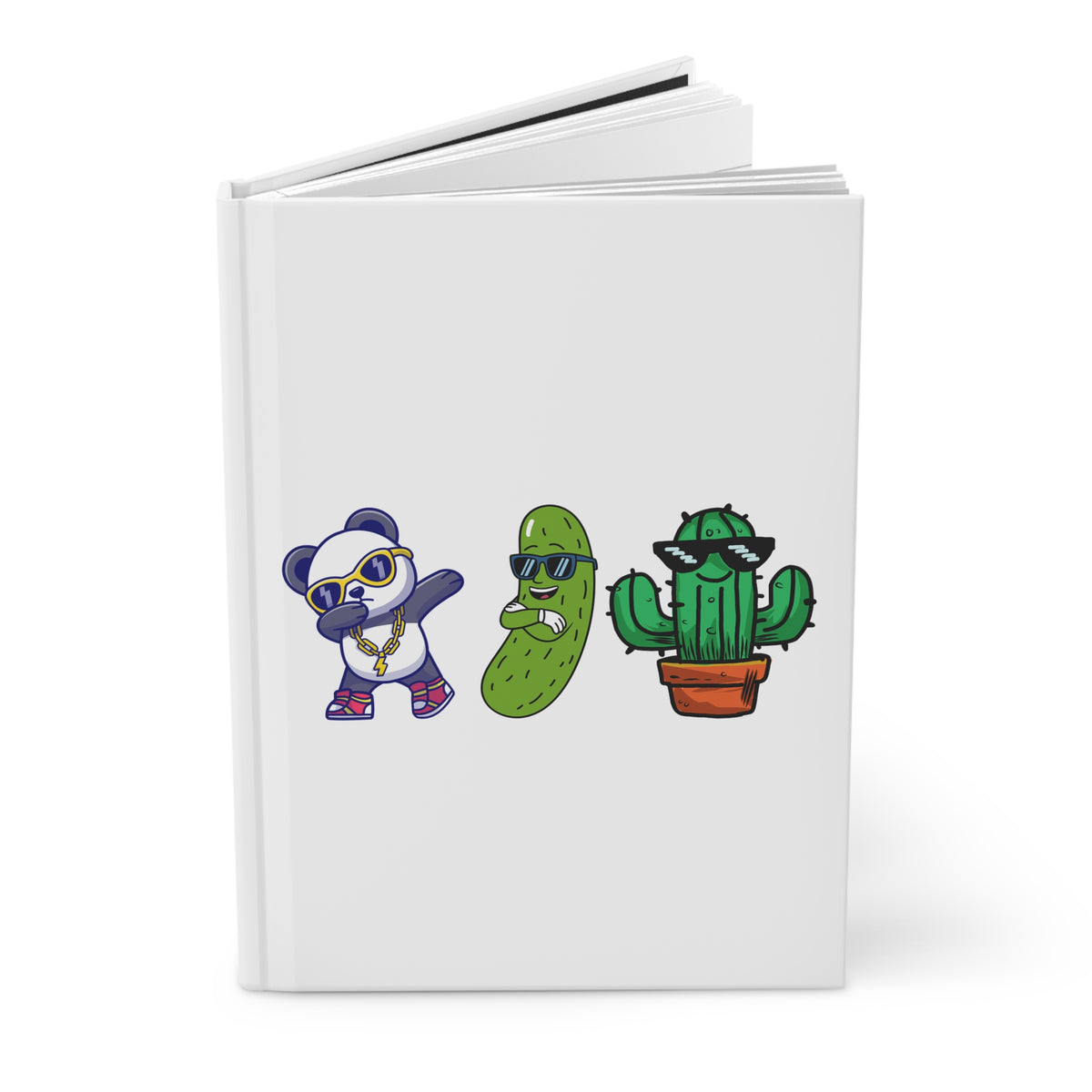 Trendy Panda, Pickle & Cactus Hardcover Journal